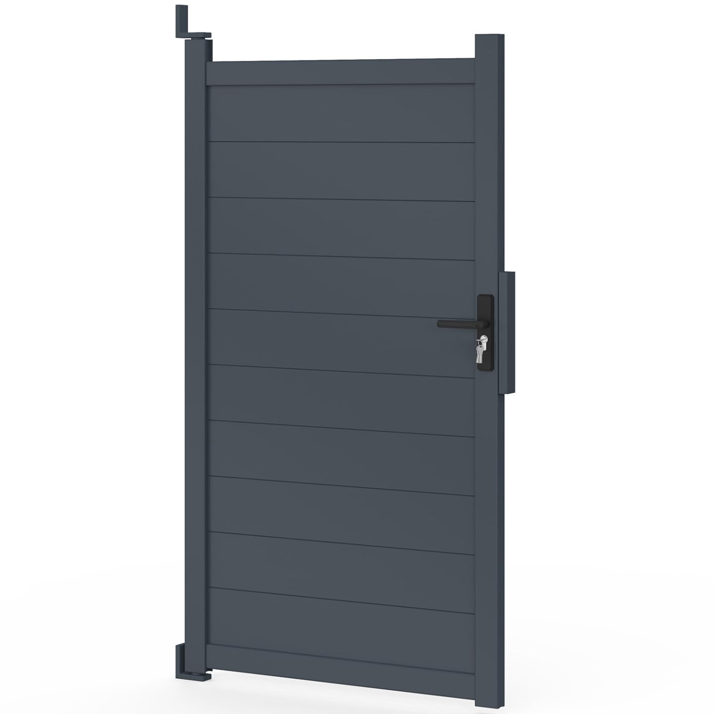 IDMarket - Puerta batiente de 100 x 180 cm de aluminio gris antracita