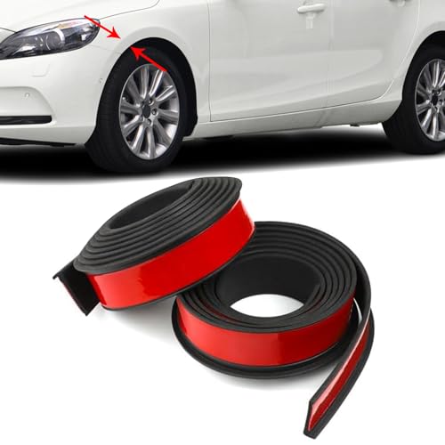Image of Btstil 3m Universal Wheel Arch Trim, Extra Wide Car Wheel Fender Eyebrow Trim Strip, Fender Flare Rubber Seal for Car Protector and Decoration (Black)