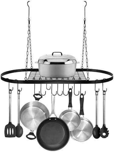 Robust Metal Hanging Rack with 10 Hooks for Optimal Kitchen Organisation