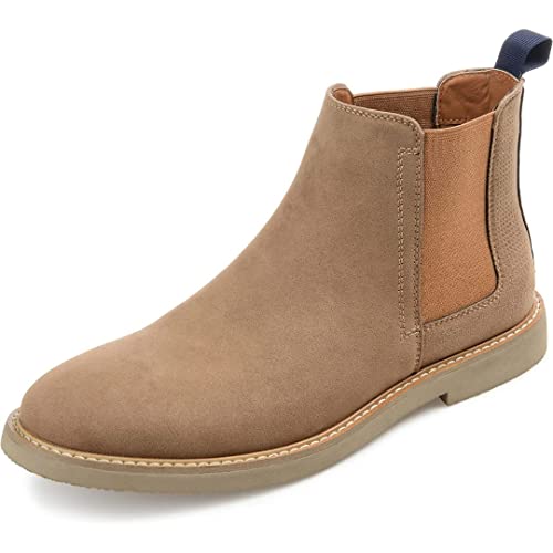 Vance Co. Mens Marshon Tru Comfort Foam Pull-on Round Toe Chelsea Boot - Tan - 9.5