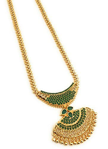 Sasitrends 1 Gram Micro Gold Plated Big Pendant Chain Necklace for Women & Girls 3 414nQsdRUDL. SL500