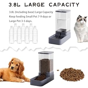   Automatic-Cat-Feeder-and-Water-Dispenser-with-Pet-Food-BowlGravity-Food-Feeder-and-Waterer-Dispenser-in-Set-for-Small-Medium-Dog-Puppy-Kitten-Rabbit-Bunny-Large-Capacity38L-x-2