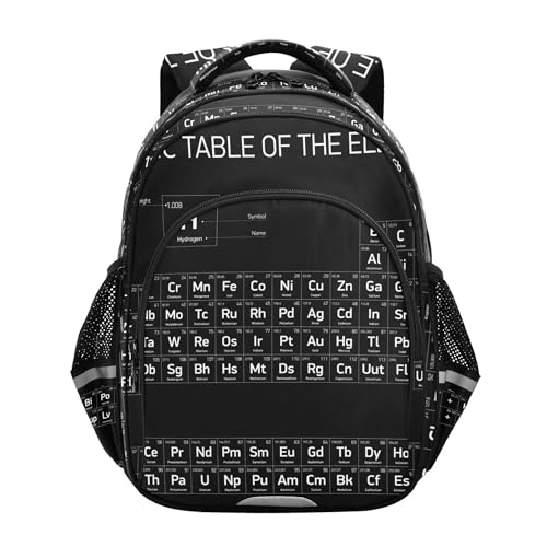 Periodic Table Of The Element Backpack for School Study Book Bag Laptop Backpack Work Travel Computer Bags with Reflective Stripes