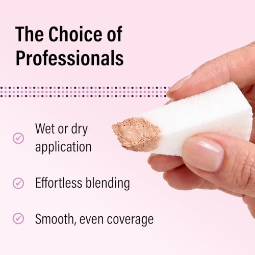 Artist's Choice Makeup Wedges, 100 Pack Triangle Cosmetic Sponges for Foundation, Blush, Concealer, and Eye Shadow, Crisp Edges for Precise Blending and Smoothing, Latex-Free, Single-Use