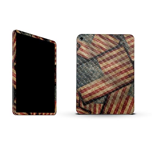 Image of MightySkins Carbon Fiber Skin Compatible with Apple iPad 10.9 inch 10th Gen (2022) Full Wrap Kit - Vintage American | Protective, Durable Textured Carbon Fiber Finish | Easy to Apply | Made in The USA