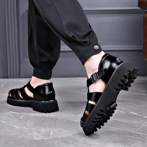 Men's Retro Genuine Leather Thick Soled Fisherman Sandals Summer Outdoor Adjustable Closed Toe Sandals Breathable And Lightweight Arch Support Sandals2
