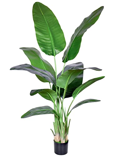 Haihong Artificial Bird Of Paradise Plant,Faux Palm Tree With Real Touch Leaves And Adjustable Branches,Fake Plants For Home Office Indoor Outdoor Decor(5 Ft-1Pack) #TOP9