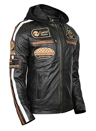 SpazeUp Men's Protective Racing Motorbike Armored Padded Motorcycle Racer Biker Vintage Racing Jacket3