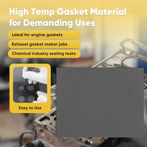 Image of 9 Pack 15 inchx11.8 inchNon Asbestos Gaskets Materials Sheet Set - High Temp Gasket Material for DIY Exhaust Gasket Maker, Engine Gaskets, Oil Diesel Gasoline Seal Repair, 0.8mm, 1mm, and 1.2mm