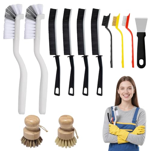 12Pcs Crevice Cleaning Brush Set, Hard Bristle Cleaning Supplies for