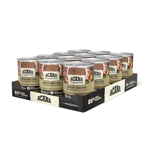 ACANA Premium Pate in Bone Broth Grain-Free Wet Dog Food Duck Recipe 12.8oz Cans (12 Count)