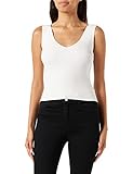 Der V-Ausschnitt ist modisch s.Oliver Damen Strick Top, Weiß, 38