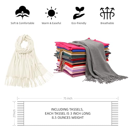 Image of RIIQIICHY Women's Fringe Shawl Wrap Pashmina Scarf for Wedding Evening