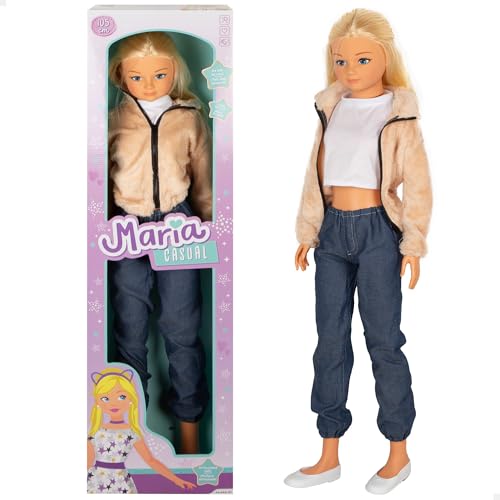 ColorBaby Maria casual boneca grande saia, 105 cm, acessórios incluídos, bonecas para pentear, dramatizações, brinquedos para meninos, meninas + 3 anos (39653)