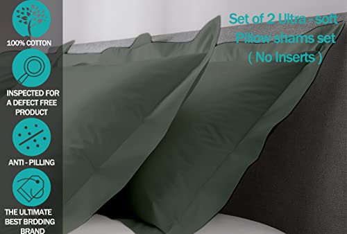 Egyptian Cotton Square Pillowcases Set Of 2, Dark Grey 600 Thread Count, Pack Of Two 26 X 26 Pillow Cover, Super Soft (Dark Grey, 26''X26'') #TOP3