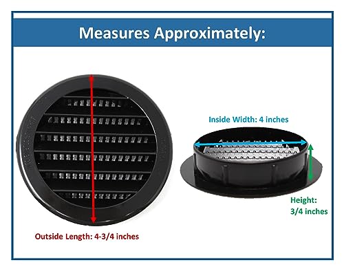 Grille d'aération ronde plastique blanc 10,2 cm pour ventilation