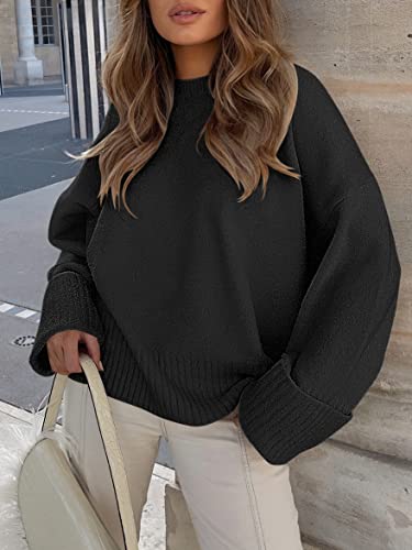 ANRABESS Women's Oversized Sweaters 2026 Long Sleeve Fuzzy Knit Casual Chunky Pullover Sweater Fall Outfits Clothes