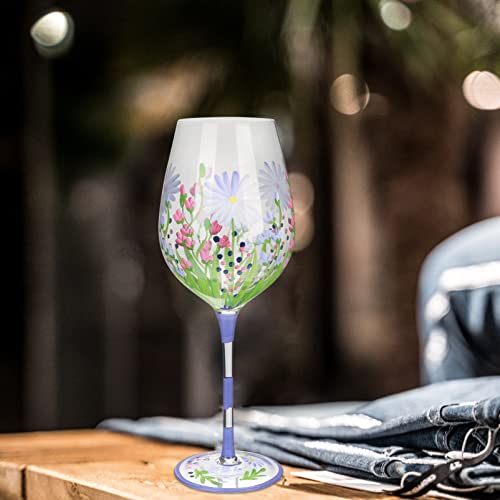 Hemoton Daisy Flower Painted Wine Glasses Hand- Painted Wine Cup Glass Drinking Cup Juice Goblets Beverage Champagne Milk Shake Glasses Cup Birthday Gift For Friends #TOP7