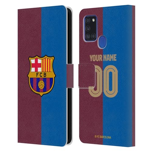 Coque Samsung Galaxy A21s FC Barcelona étui portefeuille en cuir