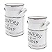 Hemoton 2 Pièces Shabby Chic Fleur Vase Rustique Lait Peut Galvanisé Fleur Seau en Métal Cruche Pichet Vintage Ferme Planteur Décoratif Séché Fleur Seau