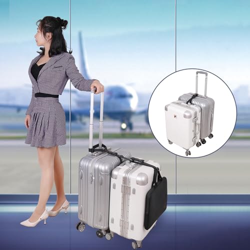 Vigorport Alças de bagagem, duas bolsas adicionam uma bolsa, acessórios de viagem ajustáveis para co