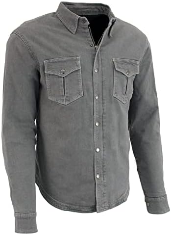 "A Biker's Dream: MPM1621 Grey Flannel Shirt w/CE Armor" 2 414nSa53RJL. AC