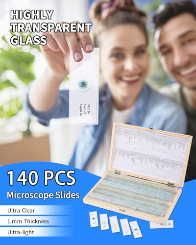 140-Pcs Microscope Slides with Specimens,Pre-Made Glass Slides with Specimens,Educational Microscope Slides and Covers for Young Scientists,Perfect for Biology Class and Experiments - Thumbnail 6