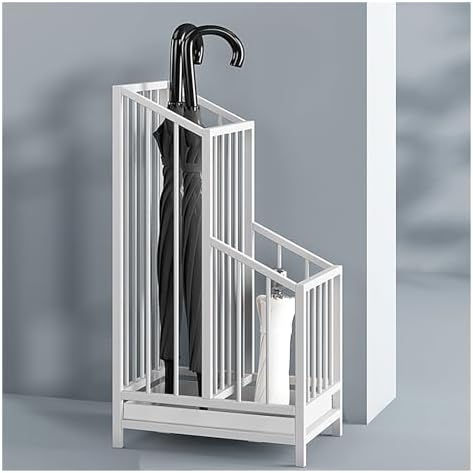 Dual Function Umbrella Stand & Drainage Solution – SpaceSaving Design for Long & Folding Umbrellas – Perfect Entryway Organizer for Home & Office