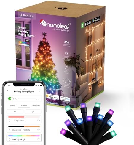Nanoleaf Guirlande Lumineuse Connectée 24M avec Modes de Noël, 30...