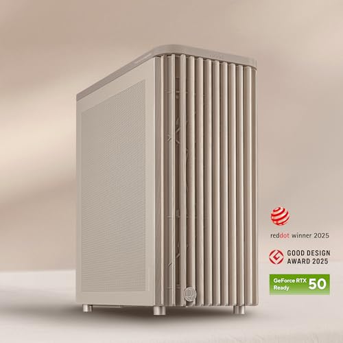 Image of ProArt PA401 Wood Edition Beige Mesh-Panel ATX case, GPU Support for up to 315mm in Length, 240mm Radiator Support, Pre-Installed 160mm Fans, Power and Reset Button Lock, Detachable PSU Bracket