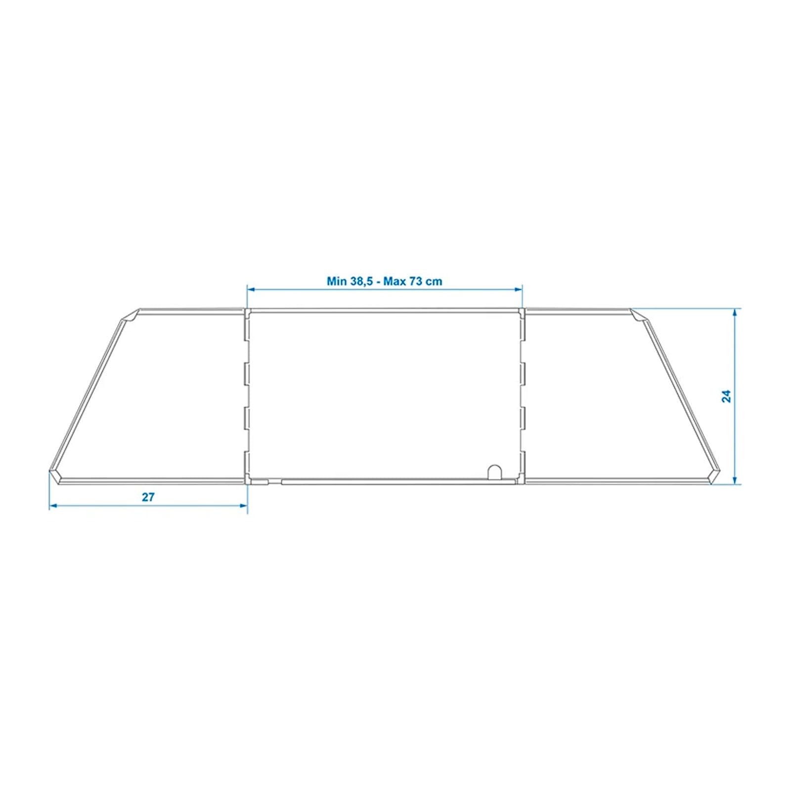 APT Koch-Windschutz für Gaskocher Windschutz faltbar, ausziehbar 38,5-73x27x24cm