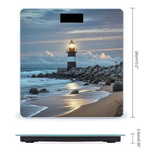 Báscula digital de baño con vidrio templado y pantalla LCD miniatura 2