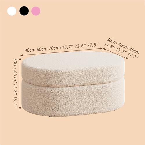 Table basse multifonction et repose-pieds blanc en bouclette - 3