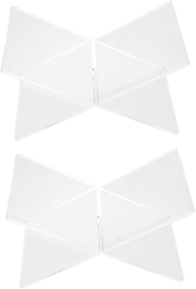 SHOWERORO 2pcs X-Shape Acrylic Book Holders Compact Transparent Book Stands for Reading Music Scores and Home Office Decor Small