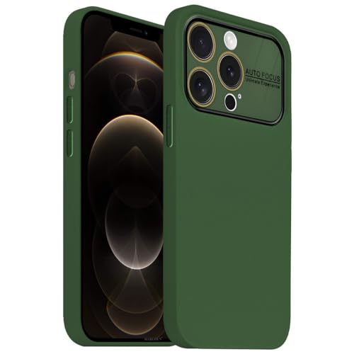 MARGOUN for iPhone 12 Pro Max Case Hard Silicone Cover with Camera Protection Bumper Auto Focus Design (Dark Green iP 12 Pro Max)