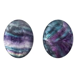 1.8 Inch Thumb Worry Stones for Anxiety, Crystals and Healing Stones for Relief Meditation Yoga Spiritual Reiki Positvity, Palm Polished Stones Pocket Gemstone. (Rainbow Fluorite)