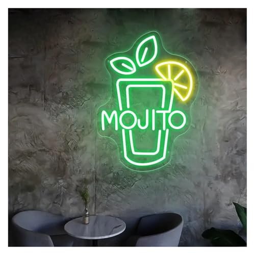 SHOUXI Decoración Lámparas Mojito Copa De Vino Letrero De Neón Cócteles Luz LED Regulable Para Bar Club Tienda Hotel Pub Fiesta Decoración De Pared 31x24cm