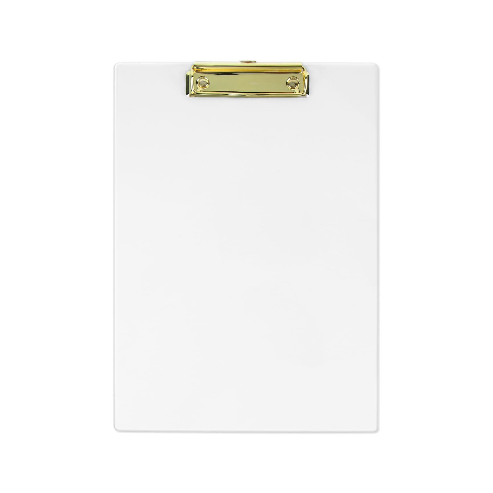 NatSumeBasics Clear A4 Clipboard with Gold Clip Folder Plate Writing Stationery Splint Paperboard Drawing Board Menu Test Paper Pad DIY Office Learning Supplies (A4 Clear & Gold)