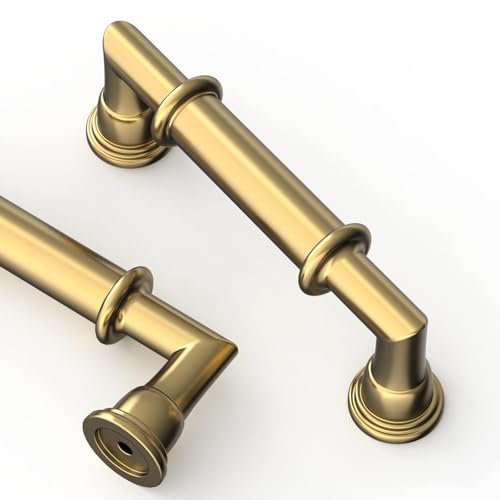 Asidrama 2 Pack 3 Inch(76mm) Champagne Bronze Cabinet Pulls Heavy-Duty Solid Kitchen Cabinet Handles Champagne Gold Drawer Hardware for Bathrooms Cabinets