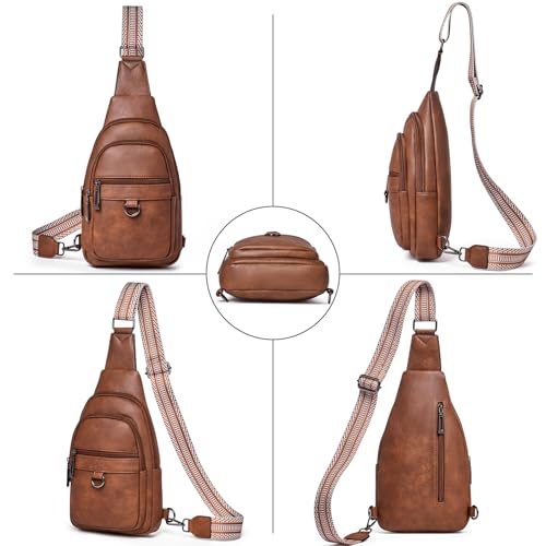 Image of cakang Womens Sling Bag Crossbody Bags for Women Vegan Leather Sling Backpack Daypack Fanny Pack Crossbody Purse Travel