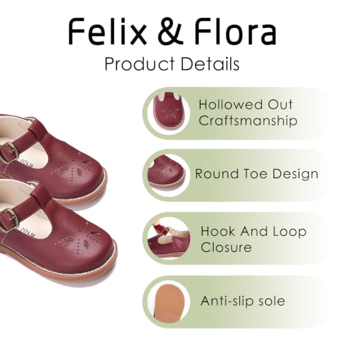 Image of Felix & Flora Toddler Little Girl Princess Dress Shoes-Mary Jane Flats for Girl Party School Shoes