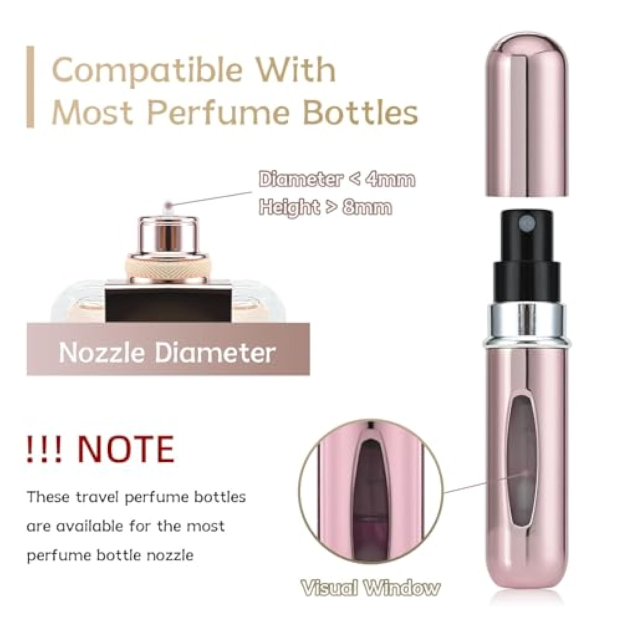 4 Pcs 5ml Portable Mini Refillable Perfume Atomizer Spray Bottle