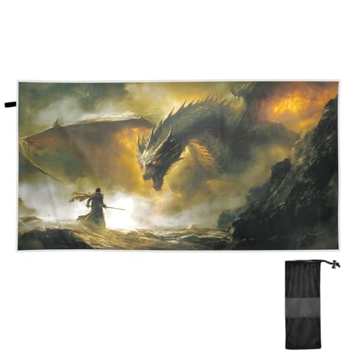 senya Thin Beach Towels Cloth for Women Men, Award Winning Dragons Swim Towels Oversized Quick Dry for Travel Beach Swim Pool Gym