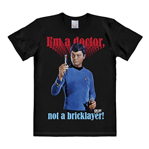 LOGOSHIRT - Star Trek - Dr. McCoy - I'm A Doctor - Easyfit T-Shirt - zwart - Gelicentieerd origineel ontwerp, Maat 3XL