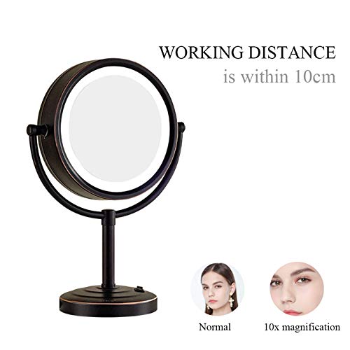 Miroir cosmétique éclairé à rotation à 360° pour soins du visage - 3