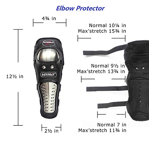 image for KAIWENDE 4Pcs Adults Motorcycle Alloy Steel Knee Shin Protection Guard