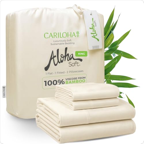 Cariloha Aloha Soft 100% Organic Bamboo Viscose Sheets...