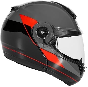 ZEUS ZS-3050 BE7 Motorcycle Helmet Chin Release HelmetGrey Red S