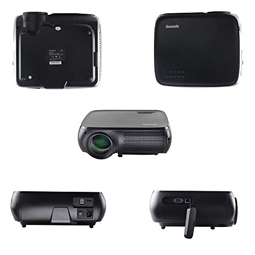 Native 1080P Smart Projector - Gzunelic 9500 Lumens Android Wi-Fi Bluetooth Projector, ±50° 4D Keystone Correction, X/Y Zoom, 10000:1 Contrast, Led Video Proyector Wireless Mirror For Iphone 、Android #TOP6