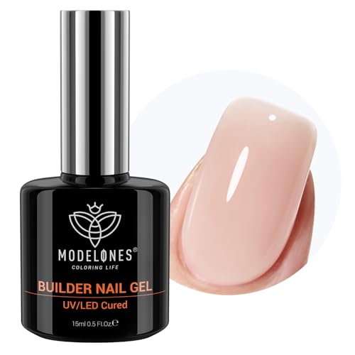 modelones 8-in-One Builder Nail Gel, Neutral Nude Builder for Thickening,